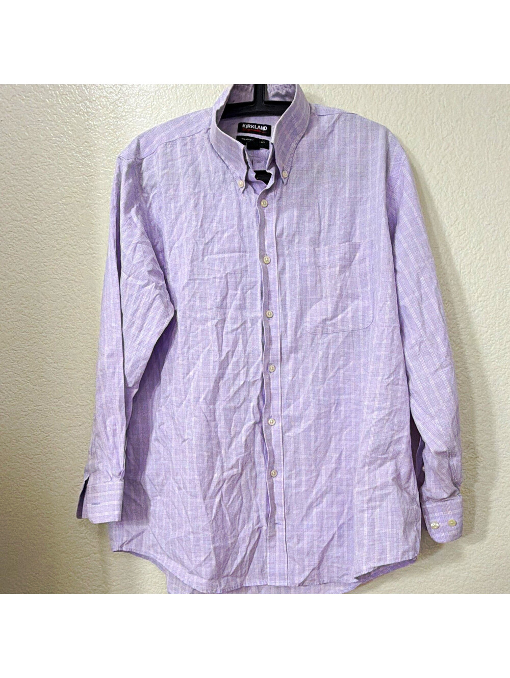 Kirkland Signature Traditional Fit Non-Iron Check Dress Shirt 16.5 32/33